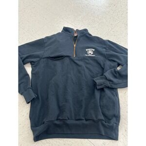 Union Line Boston Fire Department Quarter Zip Sweatshirt Mens XL Navy Blue USA